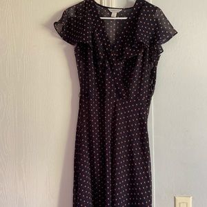 Blue and pink polka dot dress